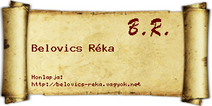 Belovics Réka névjegykártya