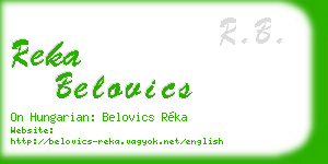 reka belovics business card